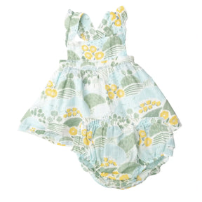 Angel Dear Cute Country Floral pinafore top and bloomer front view