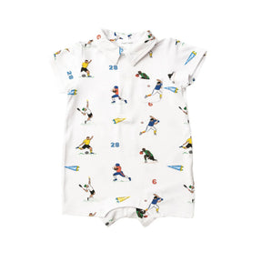 Angel Dear Sports bamboo polo shortie for baby boys front view