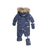 Printed Grizzlys One Piece Baby Snowsuit Navy | DEUX PAR DEUX - DEUX PAR DEUX