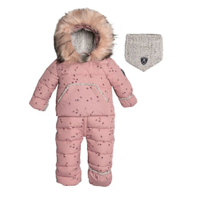 Deux par Deux baby pink small-flowers one-piece snowsuit, alternate product view