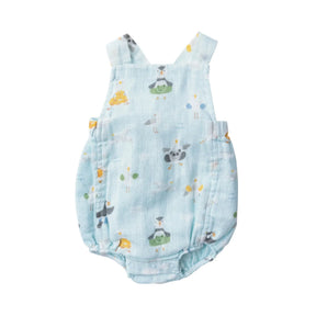 Angel Dear Shorebirds cotton muslin retro sunsuit front view