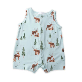 Angel Dear Deer Family cotton muslin shortie romper for baby boys, image 1