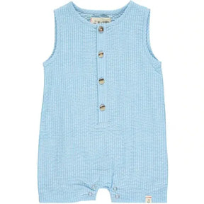 Sky blue seersucker playsuit | Me & Henry - Me & Henry