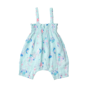 Angel Dear Magical Seahorse cotton muslin smocked romper for baby girls, image 1