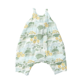 Angel Dear Cute Country Floral cotton muslin tie back romper for baby girls, image 1