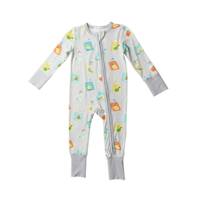 Angel Dear Juice Boxes bamboo zipper romper for baby boys - image 1