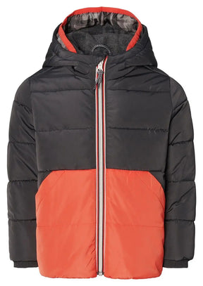 Noppies Nispen Phantom jacket with orange lower panel, front view
