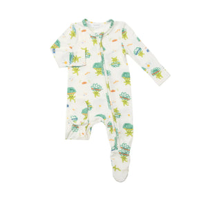Angel Dear Broccoli Party bamboo zipper footie for babies - image 1