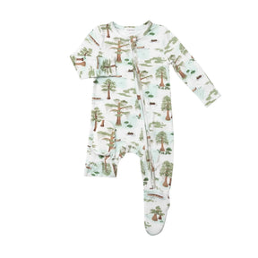 Angel Dear Cypress Trees bamboo zipper footie for babies - image 1