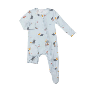 Angel Dear Pelicans bamboo zipper footie for babies - image 1