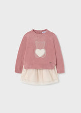 Knitted Baby Girls Dress with Tulle Skirt | Mayoral | Mayoral | Jenni Kidz
