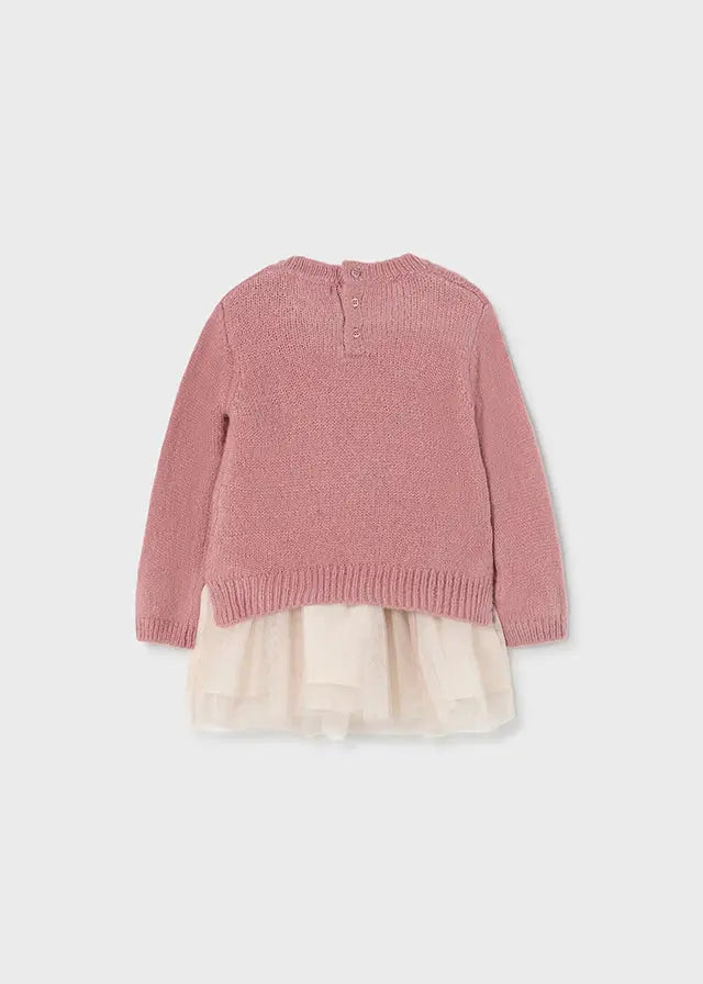 Knitted Baby Girls Dress with Tulle Skirt | Mayoral | Mayoral | Jenni Kidz