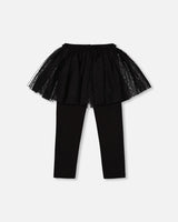Leggings With Tulle Skirt Black | Deux par Deux | Jenni Kidz