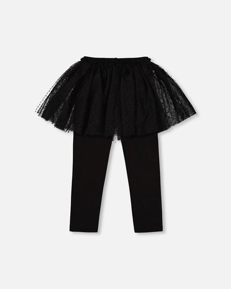 Leggings With Tulle Skirt Black | Deux par Deux | Jenni Kidz
