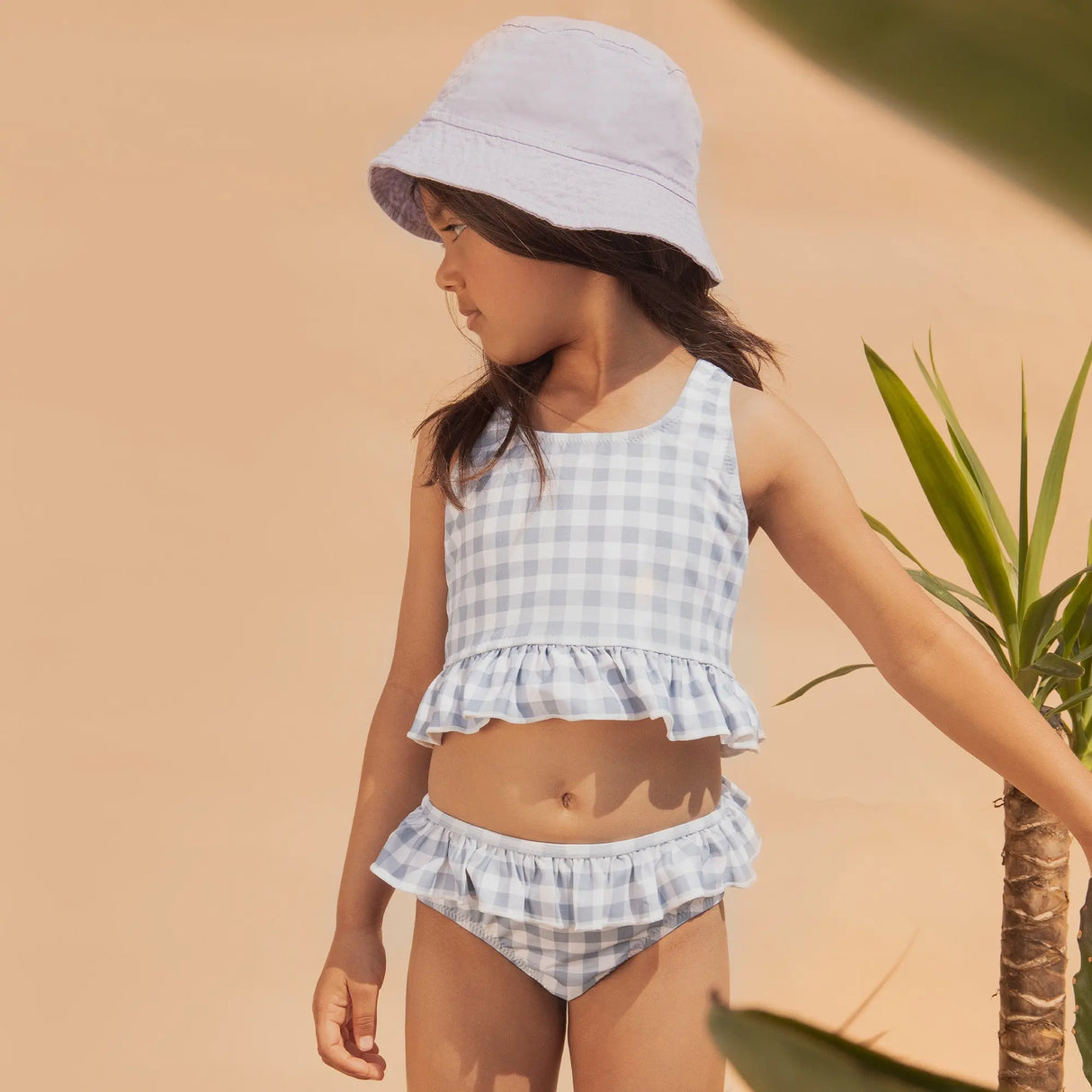 Light Blue Gingham Baby & Toddler Girls Tankini | Petit Lem | Miles The Label | Jenni Kidz