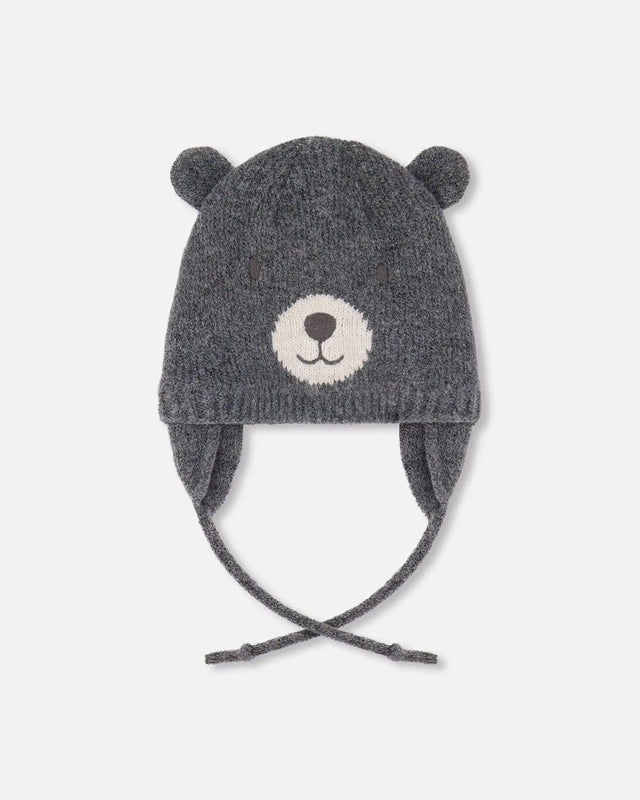 Lined Knit Hat With Ears Gray | Deux par Deux | Jenni Kidz