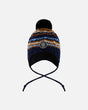 Lined Peruvian Knit Winter Hat With Pompom Taupe And Navy | Deux par Deux | Jenni Kidz