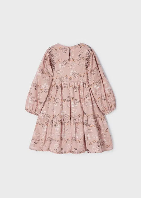 Long Sleeve Patterned Smock Girls Dress | Mayoral | Mayoral | Jenni Kidz