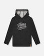 Long Sleeve Super Soft Brushed Jersey Hooded Tee Black | Deux par Deux | Jenni Kidz