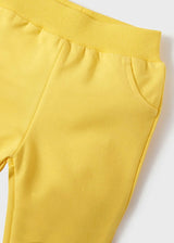 Detail of jogger waistband and tapered ankle cuffs.