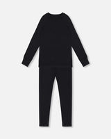 Merino Wool Base Layer Set Black | Deux par Deux | Jenni Kidz