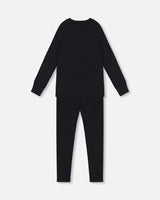 Merino Wool Base Layer Set Black | Deux par Deux | Jenni Kidz