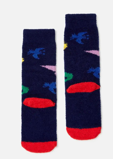 Navy Dino Fluffy Socks | Joules | Joules | Jenni Kidz