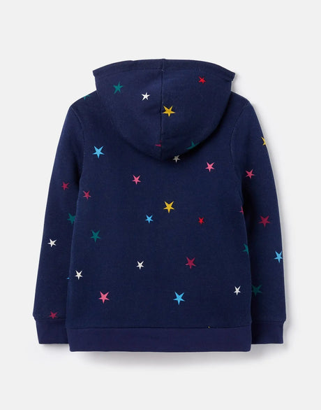 Navy & Pink Star Braelyn Zip-Up Hoodie | Joules | Joules | Jenni Kidz