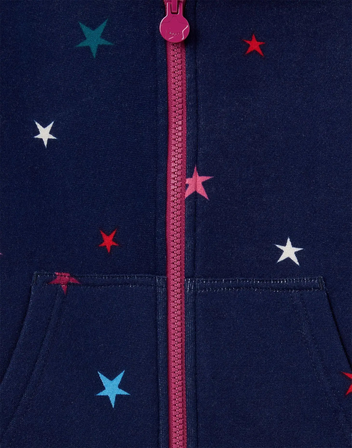Navy & Pink Star Braelyn Zip-Up Hoodie | Joules | Joules | Jenni Kidz