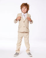 Neck Tie Light Taupe Striped | Deux par Deux | Jenni Kidz