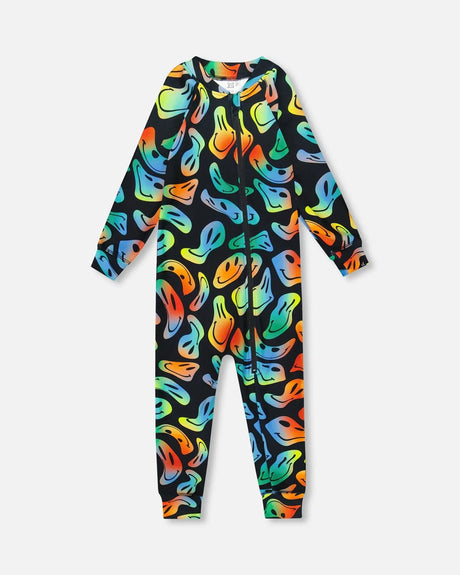 One-Piece Thermal Underwear Smiley Face Boy | Deux par Deux | Jenni Kidz
