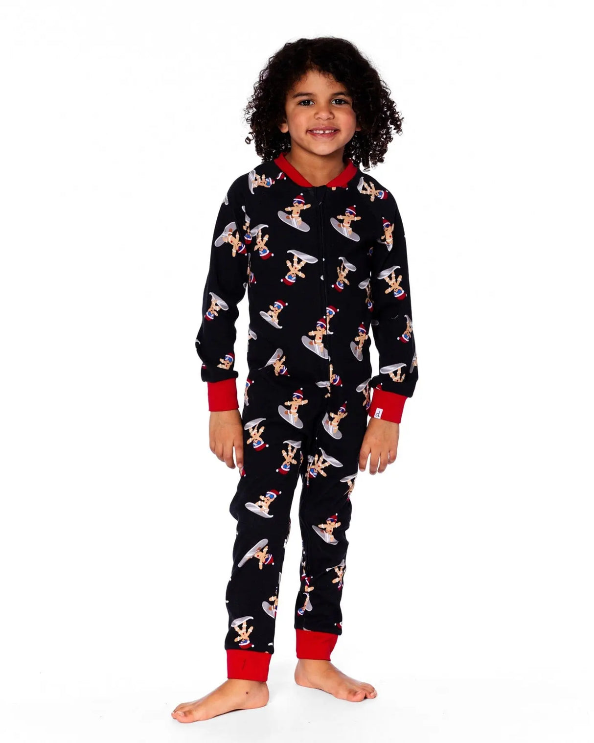 Organic Cotton Interlock One-Piece Pajama Black Cookie Print | Deux par Deux | Jenni Kidz