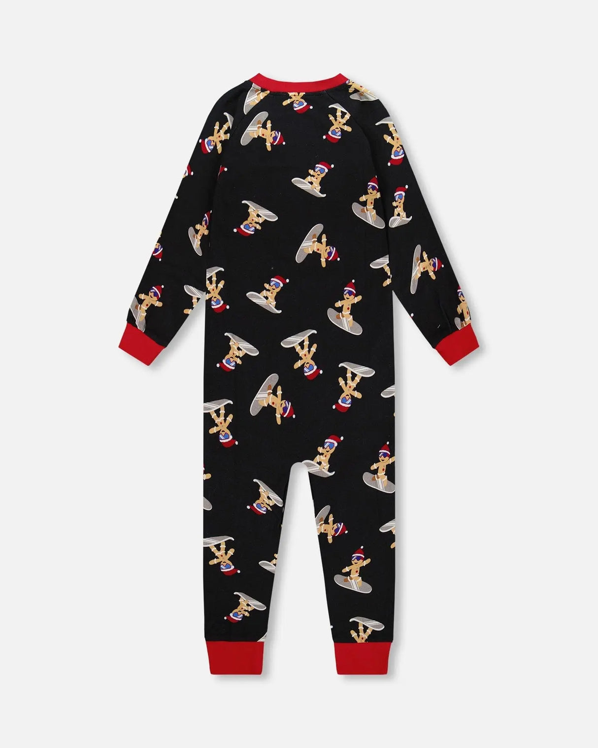 Organic Cotton Interlock One-Piece Pajama Black Cookie Print | Deux par Deux | Jenni Kidz