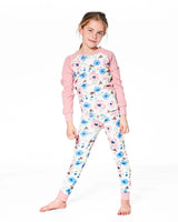 Organic Cotton Two-Piece Pajamas Off-White Flower Print | Deux par Deux | Jenni Kidz