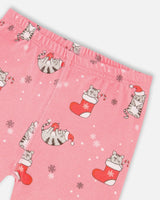 Organic Cotton Two-Piece Pajamas Pink Cat Print | Deux par Deux | Jenni Kidz
