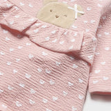 Patterned Quilted Bear footie Onesie - Baby Rose | Mayoral | Mayoral | Jenni Kidz