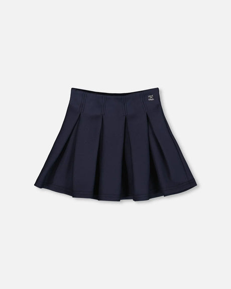 Pleated Milano Skirt Navy Blue | Deux par Deux | Jenni Kidz