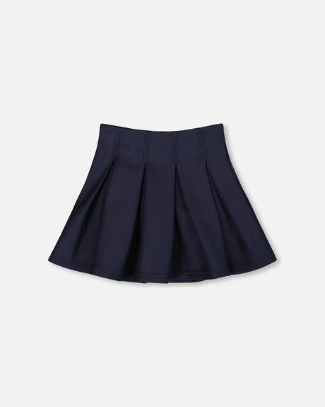 Pleated Milano Skirt Navy Blue | Deux par Deux | Jenni Kidz