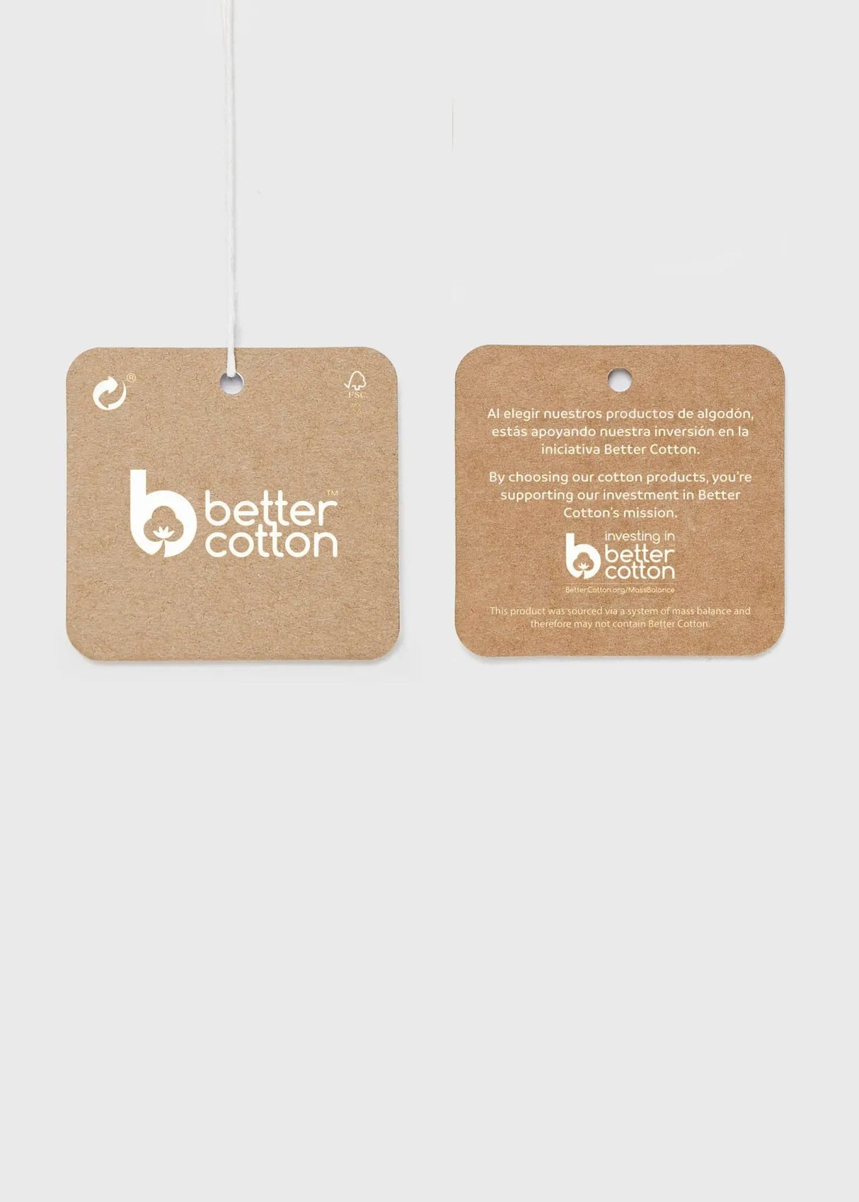 Product hangtag with Better Cotton label