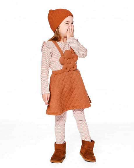 Quilted Overall Dress Mocha | Deux par Deux | Jenni Kidz