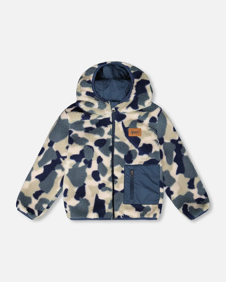 Reversible Mid-Season Jacket Navy Blue | Deux par Deux | Jenni Kidz