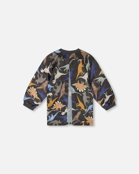 School Apron Black Dinosaur Print | Deux par Deux | Jenni Kidz