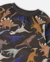 School Apron Black Dinosaur Print | Deux par Deux | Jenni Kidz