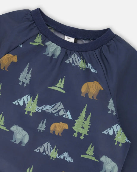 School Apron Navy Animal Print | Deux par Deux | Jenni Kidz