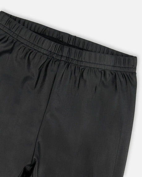 Shiny Stretch Jersey Leggings Black | Deux par Deux | Jenni Kidz
