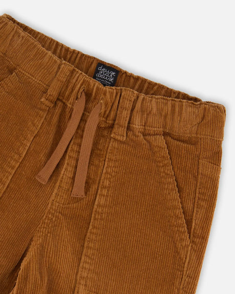 Stretch Corduroy Jogger Pants Brown | Deux par Deux | Jenni Kidz