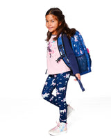 Stretch Jersey Leggings Navy Unicorn Print | Deux par Deux | Jenni Kidz