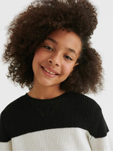 Striped Knit Girls Dress  Black & White | Mayoral | Mayoral | Jenni Kidz