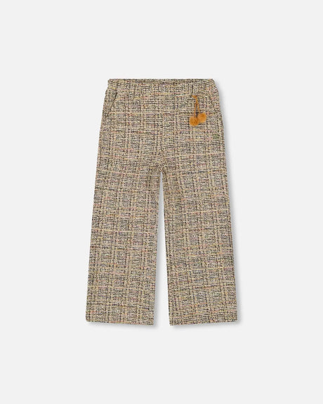 Tweed Flare Pants Beige And Black | Deux par Deux | Jenni Kidz