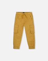 Twill Jogger Cargo Pants Ochre | Deux par Deux | Jenni Kidz